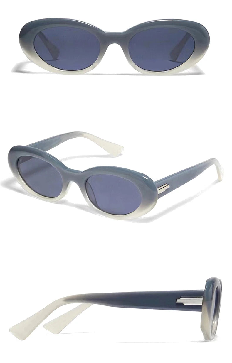 Retro Oval Shades - Blue