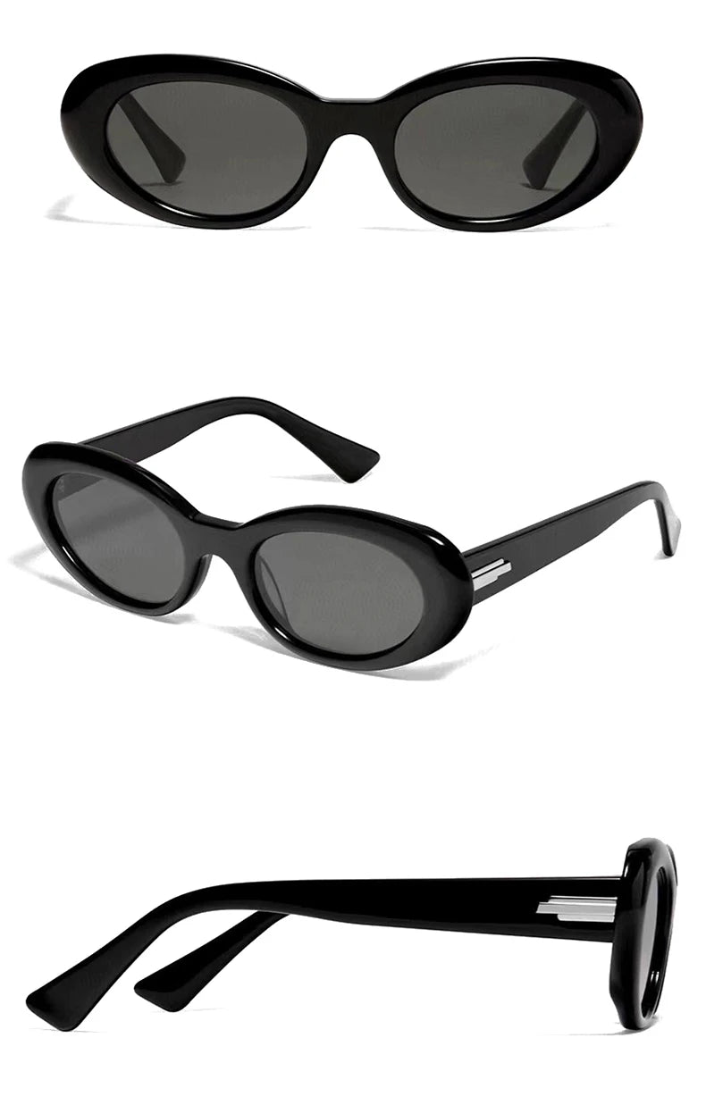 Retro Oval Shades - Black