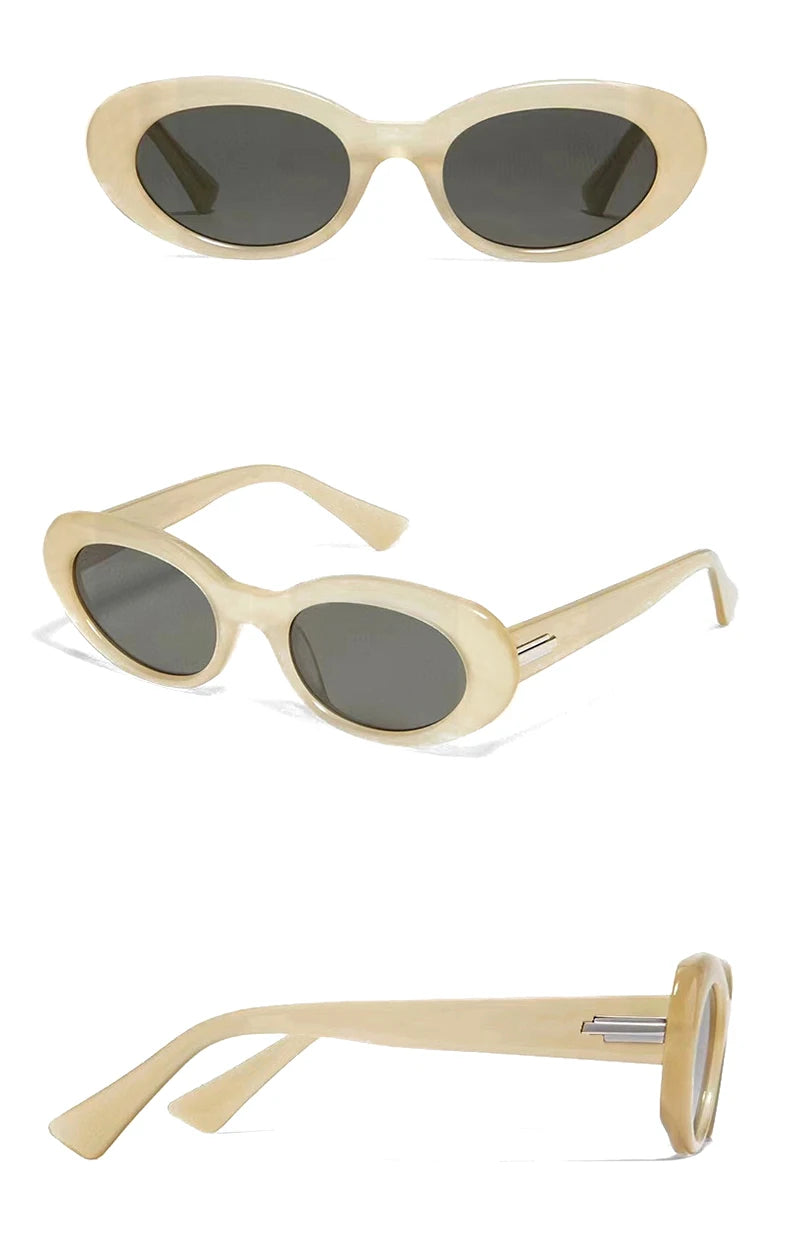 Retro Oval Shades - White